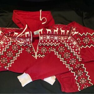 Red Festive Men's Hoodie Onsie PJ